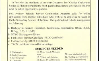 Anambra State Teachers Recruitment